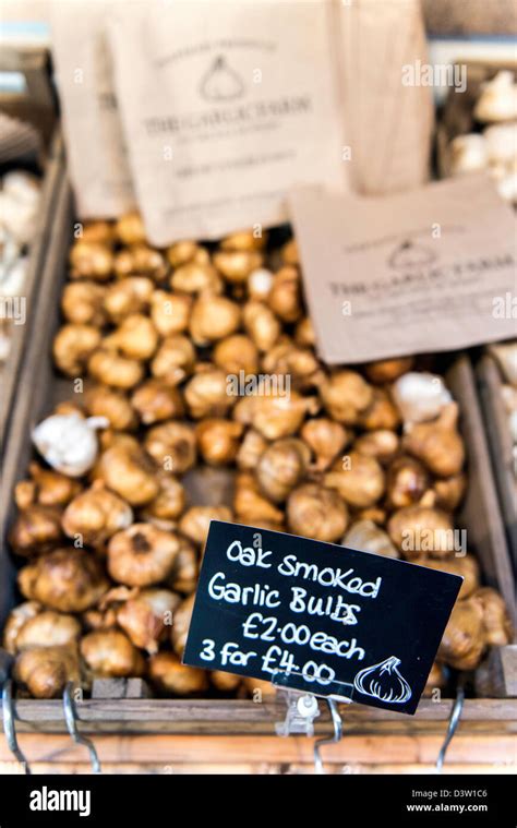 Oak Smoked Garlic Bulbs At The Garlic Farm Isle Of White England Great