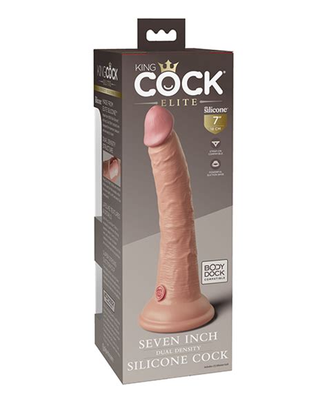 King Cock Elite 7in Dildo Dual Density W Suction Cup Light