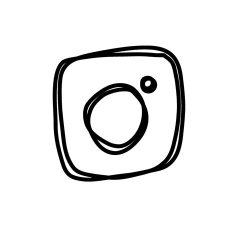 instagram like app icon doodle style logo. Social media icon on white ...