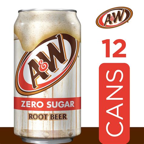 Aandw Zero Sugar Root Beer Soda 12 Fl Oz Cans