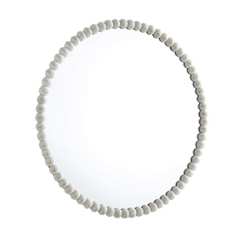 Luna Round Bobbin Wall Mirror 77 X 77 Cm Washed White Daals