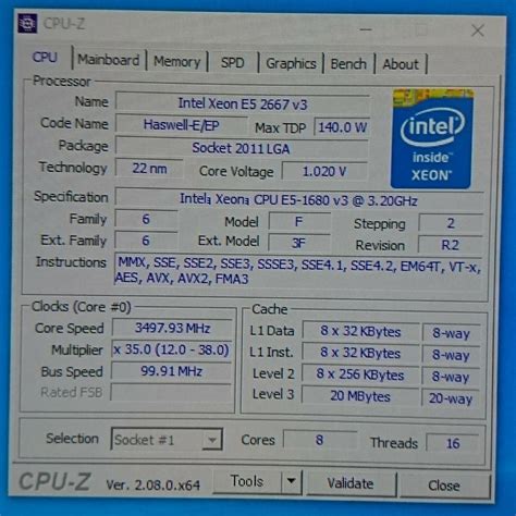 Yahoo!オークション - Intel Xeon E5-1680 V3 Haswell-E/EP LGA2011-3 ...