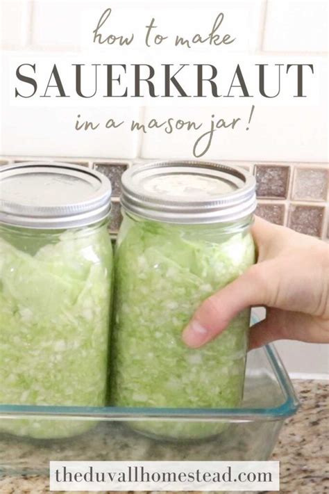 Homemade Sauerkraut In A Mason Jar The Duvall Homestead In 2024