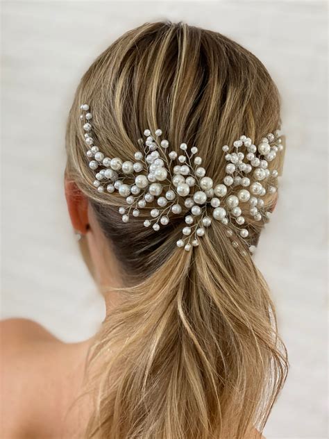 Wedding Hair Piece Pearl Wedding Hair Vine Bridal Head Piece Etsy