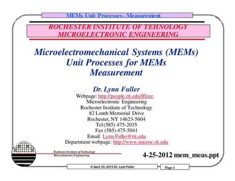 PDF Microelectromechanical Systems MEMs Unit MEMs Unit