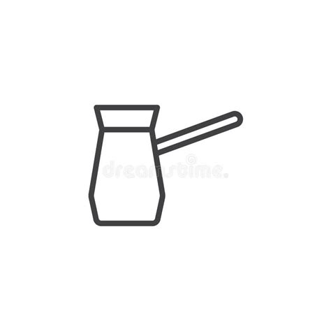 Turkish Coffee Cezve Outline Icon Stock Vector Illustration Of Simple