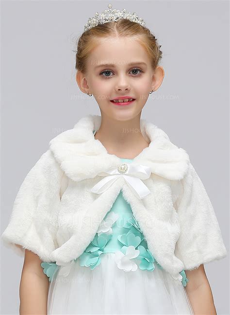 Faux Fur With Bow Wraps 198187527 Flower Girl JJ S House