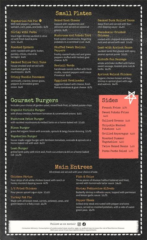 Rainbow Chalkboard Cafe Menu Template by MustHaveMenus