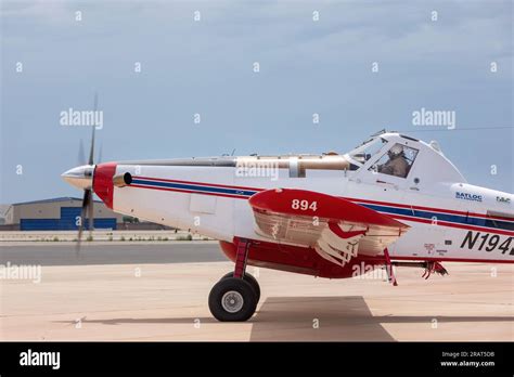 A Single Engine Air Tanker Taxis Toward The Runway At The Boise Tanker