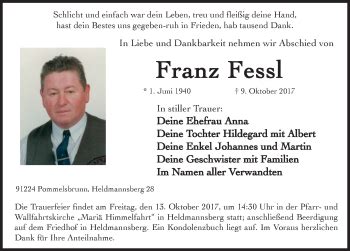 Traueranzeigen Von Franz Fessl Gemeinsamtrauern N Land