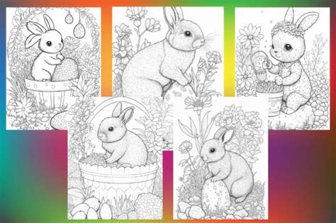 Easter Rabbit Coloring Pages For Adult Happy Colouring