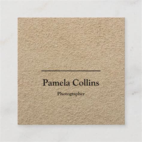 Minimalist Rustic Simple Elegant Kraft Paper Square Business Card Zazzle