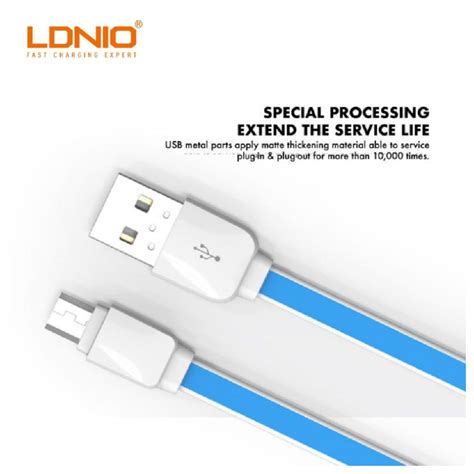 LDNIO XS07 Type C USB Cable For Android Blue Technology Valley