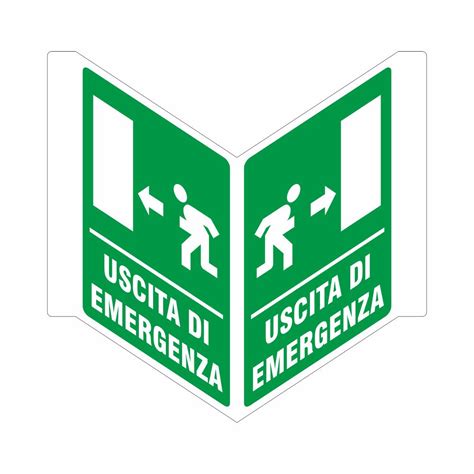 Centro Sill Shop Cartello Uscita Di Emergenza Bifacciale