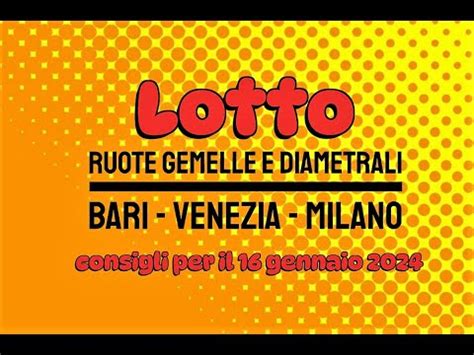 LOTTO Gratis Bari Venezia Milano Consigli Per Il 16 Gennaio 2024 YouTube