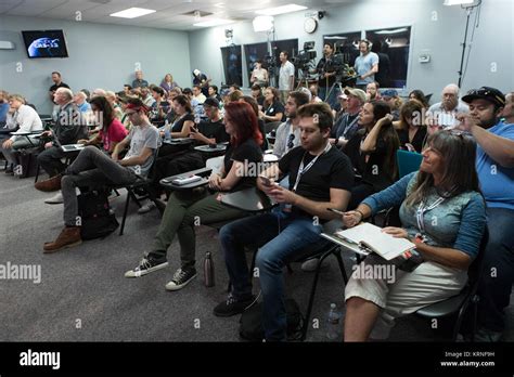 In The Kennedy Space Centers Press Site Auditorium Members Of Social