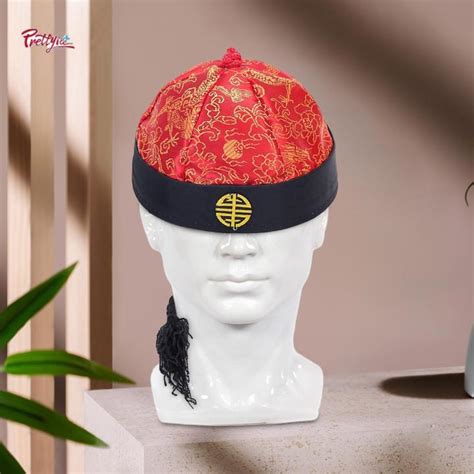 Prettyia Chinese Oriental Hat For Adults With Ponytail For Cosplay