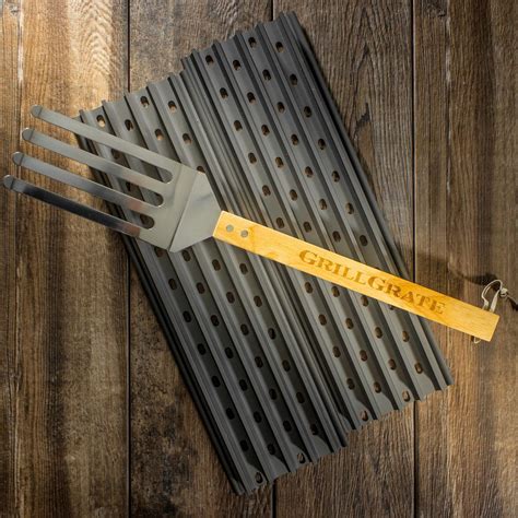 Grillgrate 17375 Hard Anodized Aluminum 2 Panel Grill Surface Set With Grate Tool Rgg17375k