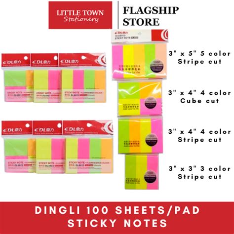 100 Sheetspad Sticky Note 5 Fluorescence Color Lazada Ph