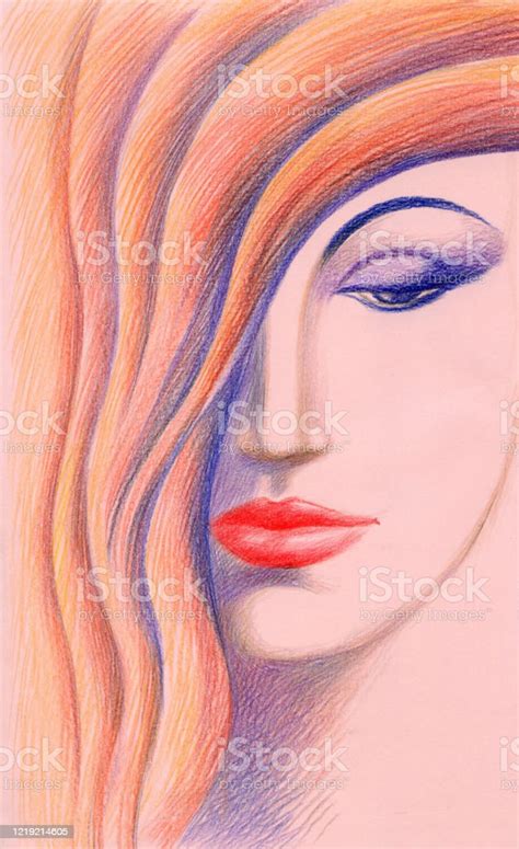 Fashionable Girl Portrait Of A Young Woman Stock Illustration