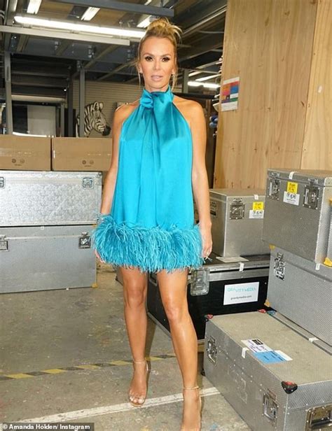 Amanda Holden Puts On A Leggy Display In An Electric Blue Mini Dress