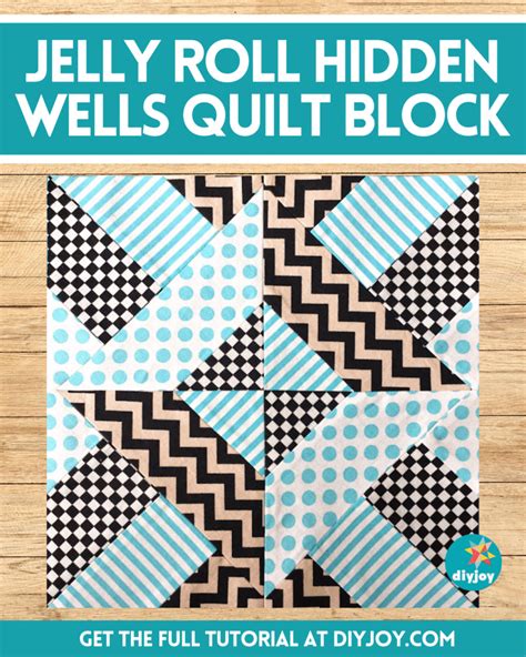 Easy Jelly Roll Hidden Wells Quilt Block Tutorial