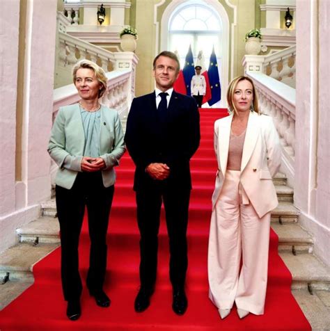 Ursula Von Der Leyen Emmanuel Macron Giorgia Meloni Summit Eu Med