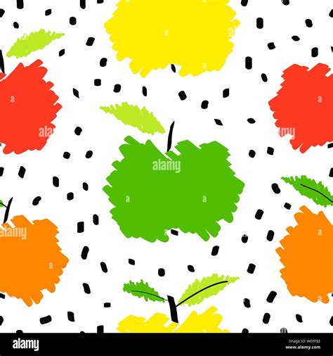 Fresh Apple Fruit Seamless Pattern Abstract Repeated Background