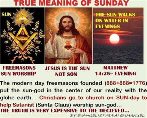 True Meaning Of Sunday Fhe Sun Walks On Water In Evenings Freemasons