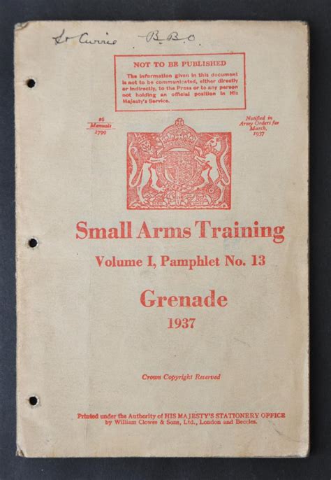 Cs Militaria Grenade 1937 Ww2 British Small Arms Training Manual