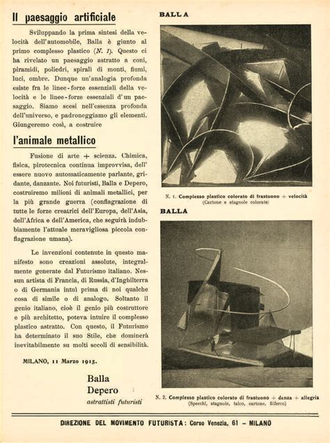 Balla Depero Ricostruzione Futurista Dell Universo Noi