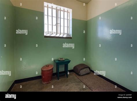 Cell of Nelson Mandela at the Robben Island Prison in South Africa ...