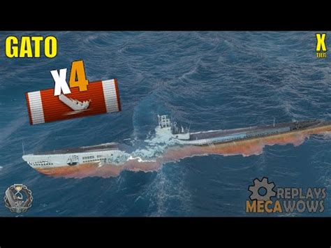 Submarine Gato Kills K Damage World Of Warships Gameplay Youtube