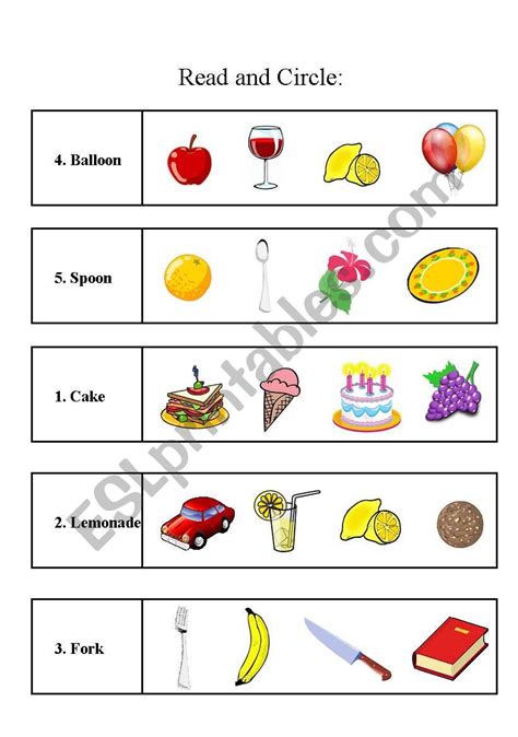 Read And Circle Esl Worksheet By Rowaed