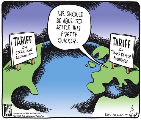 Political Cartoon U S Trump Trade War Tariffs Steel Industry Europe