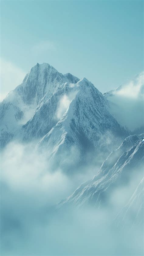 Wallpaper 3D, 5k, 4k wallpaper, 8k, Mountains, snow, clouds, Nature #5255