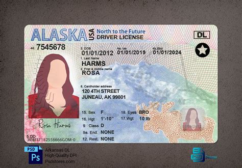 Alaska Driver License Template - PSD Stores