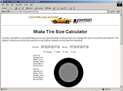 When I Wake Up I Feel Tired Miata Tire Size Calculator Old