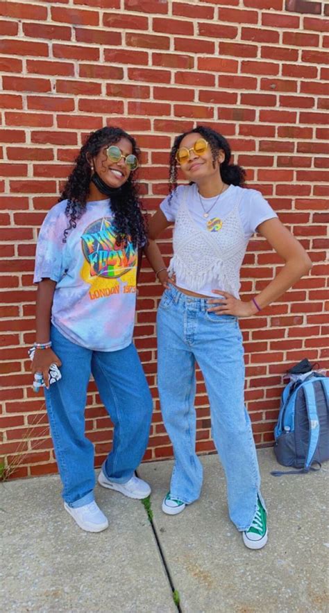 Alyssa And I As Hippies Spirit Week Outfits Decades Day Outfits