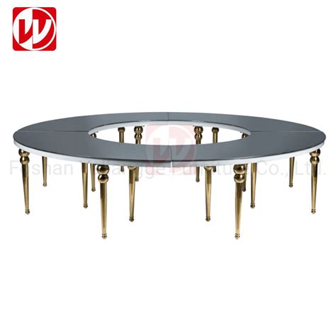 Luxury Wedding Rental Gold Stainless Steel Serpentine Table Black Glass