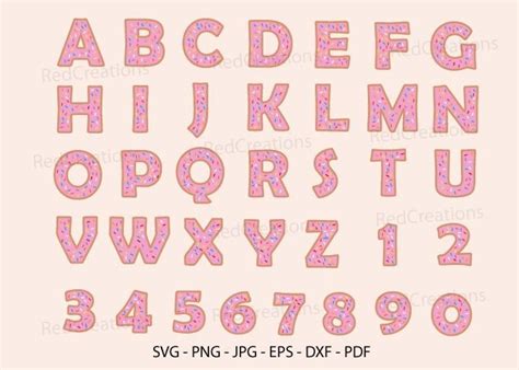 Alphabet Donut Svg Number Donut Font Graphic By Redcreations