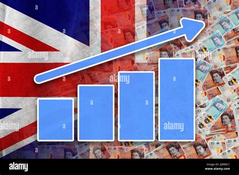 Economy Graph Rising Arrow Cash Sterling Banknotes And Uk Flag