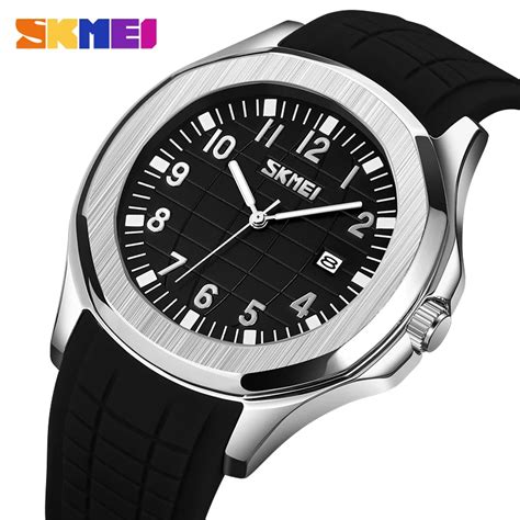 Skmei Rel Gios De Pulso Masculinos Pulseira De Couro Quartzo Casual