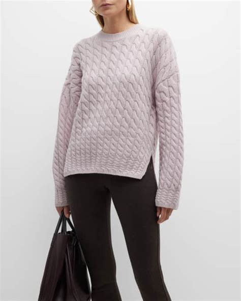 Theory Karenia Cable Knit Wool Cashmere Sweater Neiman Marcus