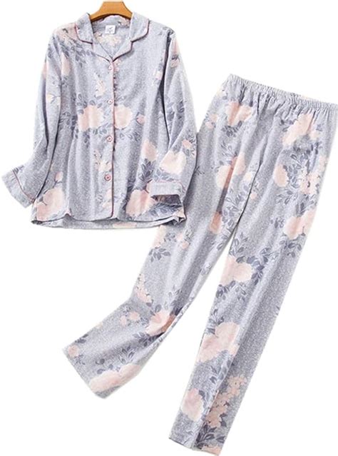 Pijama de franela para mujer 100 algodón suave pijamas de manga