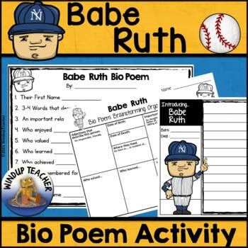 Babe Ruth Biography Poem Activity And Writing Paper By Windup Teacher