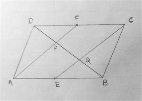 Parallelogram ABCD E And F Are The Midpoints Of Sides Ab And CD