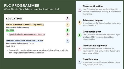 Plc Programmer Resume Examples For Resume Worded