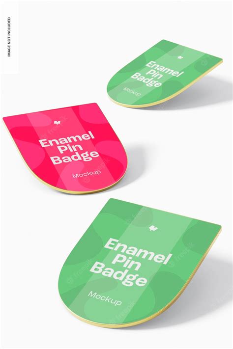 Premium Psd Enamel Pins Badge Set Mockup