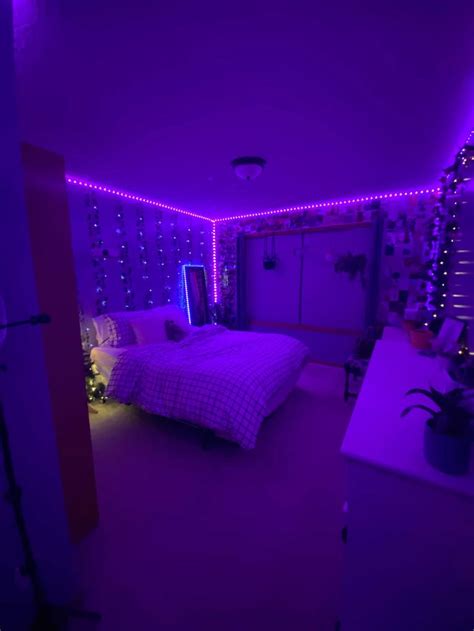 Aesthetic Bedroom With Purple Lights